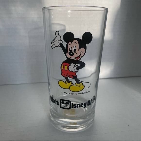 Walt Disney World  Productions Vintage Glass Mickey Mouse With Original Tag - Picture 2 of 6
